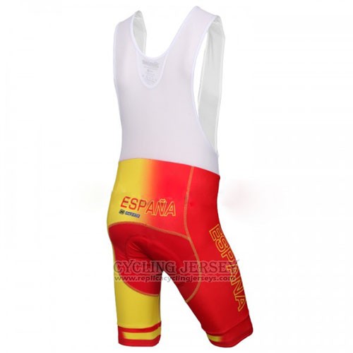 2016 Cycling Jersey Spain Yellow and Red Short Sleeve and Bib Short